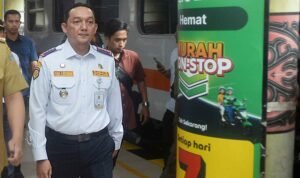 Street lighting on the main road to Kualanamu Airport still undergoing maintenance