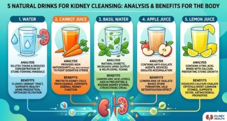 5 natural drinks for kidney cleansing: analysis and benefits for the body