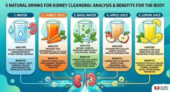 5 natural drinks for kidney cleansing: analysis and benefits for the body