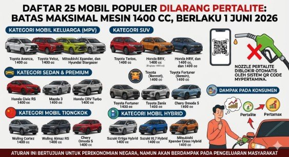As of June 1, cars with an engine capacity of 1400 cc are no longer allowed to use subsidized fuel