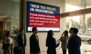New tax rules in Indonesia: Private limited companies (VVs) and limited partnerships (CVs) now subject to 22% tax on net profit