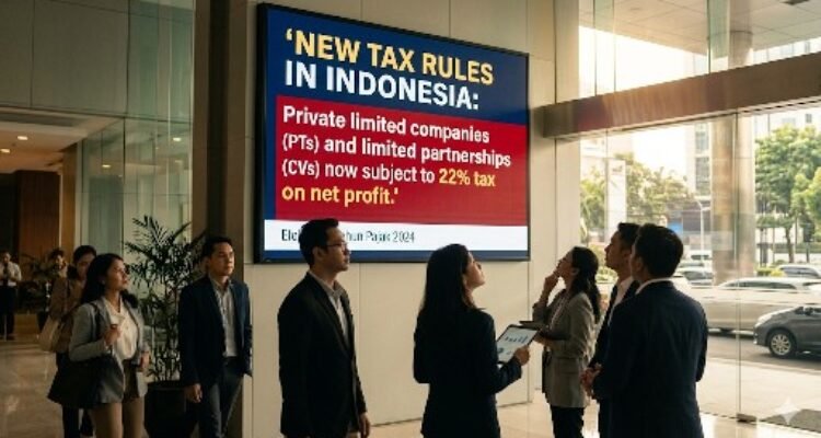 New tax rules in Indonesia: Private limited companies (VVs) and limited partnerships (CVs) now subject to 22% tax on net profit