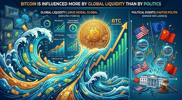 Bitcoin is influenced more by global liquidity than by politics