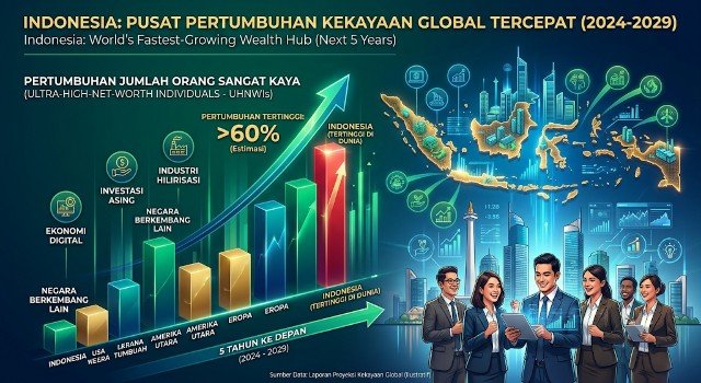Indonesia will be the country with the highest growth in the number of ultra-rich individuals in the world over the next five years Indonesia will be the country with the highest growth in the number of ultra-rich individuals in the world over the next five years