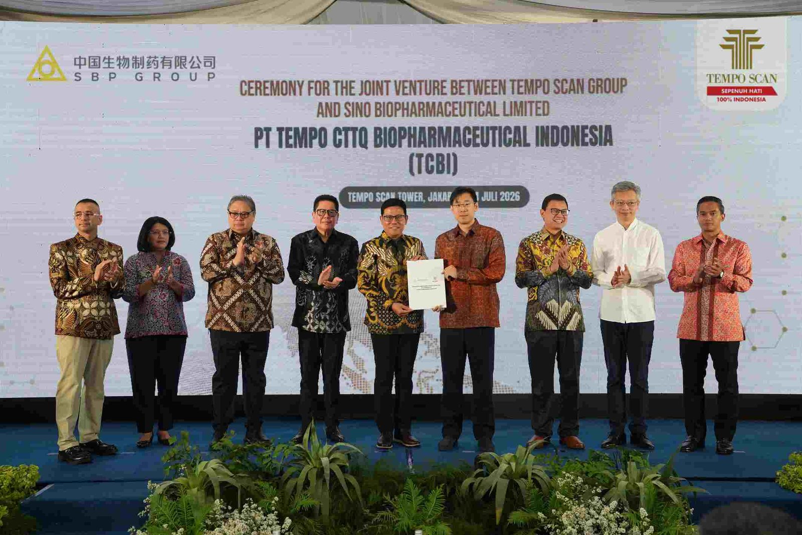 Tempo Scan Group enters into a partnership with Sino Biopharmaceutical Limited (SBP Group) to strengthen its specialty pharmaceutical activities