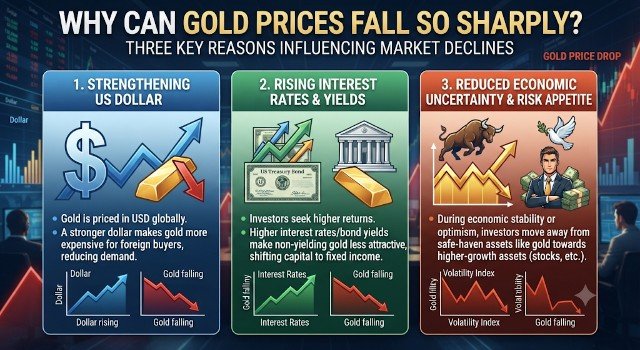 Why can gold prices fall so sharply Here are three key reasons