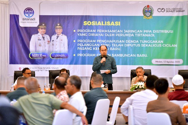 Tirtanadi offers free distribution line installation, waiver of late payment penalties, and payment plans for new connections