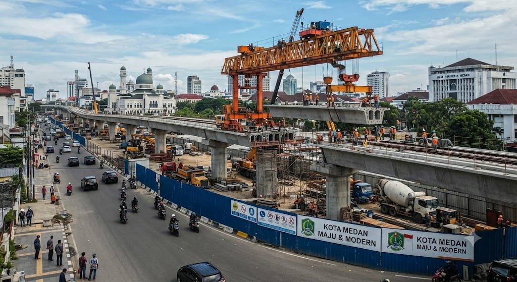 Development of Medan’s public transport system: 21-kilometer bus lane scheduled to launch in 2027